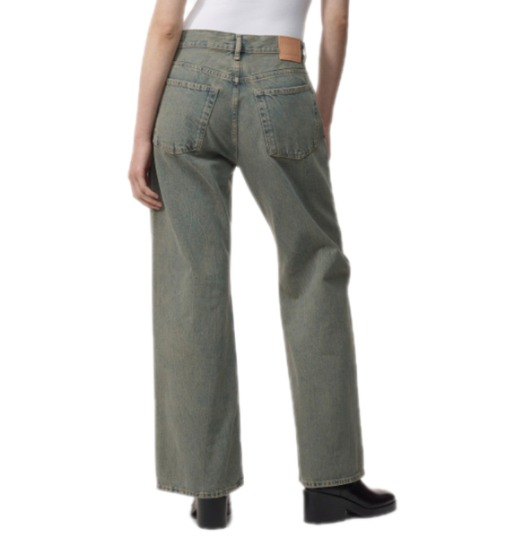 2021F loose fit denim pants - Blue: Beige