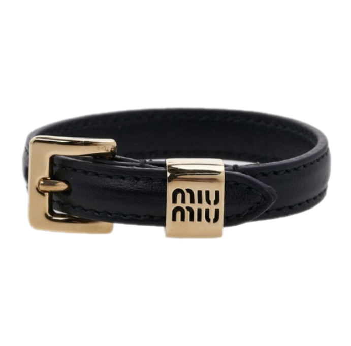 Logo Metal Leather Bracelet