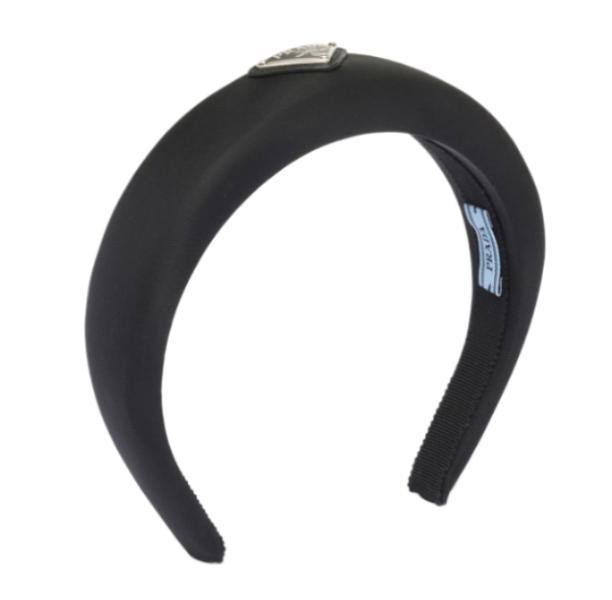 Triangular logo lambskin hair band