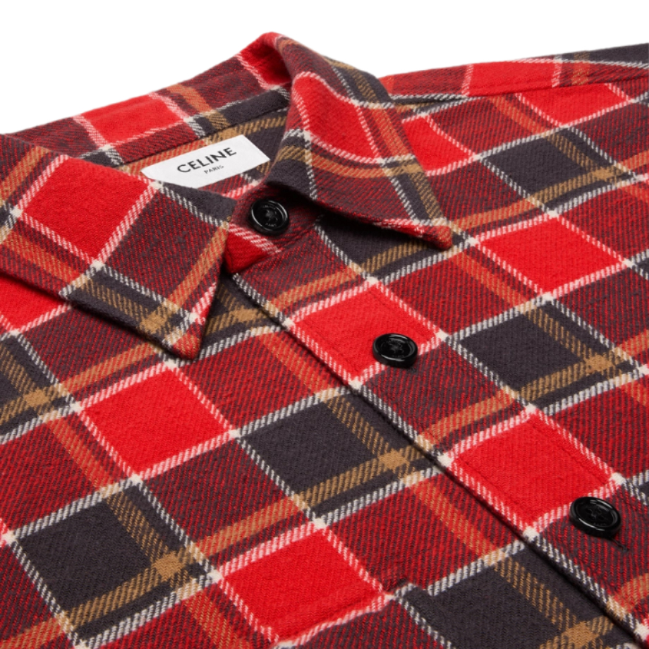 Loose cotton check shirt