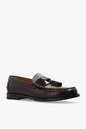 Gucci Men's Kaveh GG Supreme Tassle Loafer in Bordeux