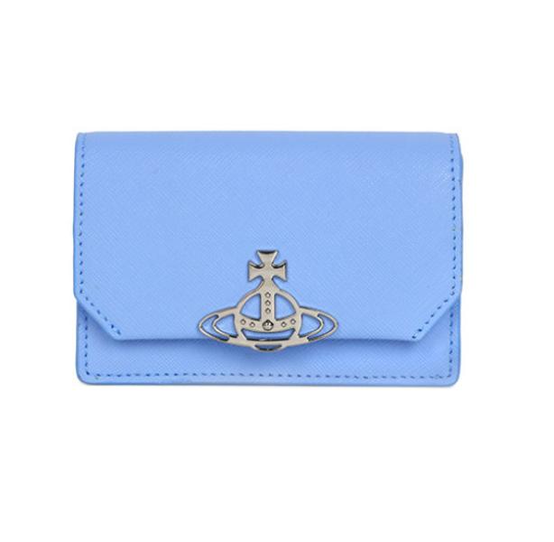 Light Blue ORB Saffiano Card Wallet