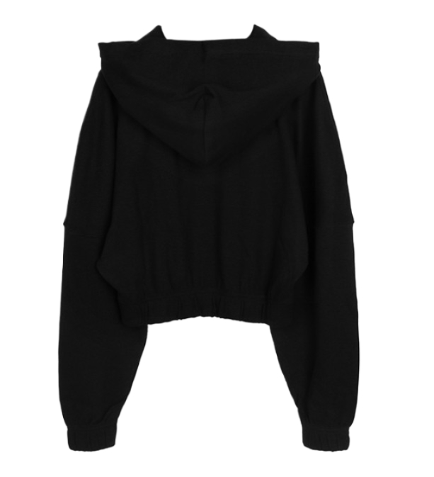 Black Monologo Hooded Sweatshirt