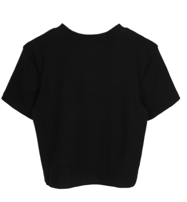 Black Monologo Crop T-Shirt