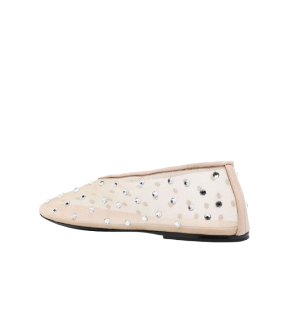 MARC Stone-embellished mesh flat shoes