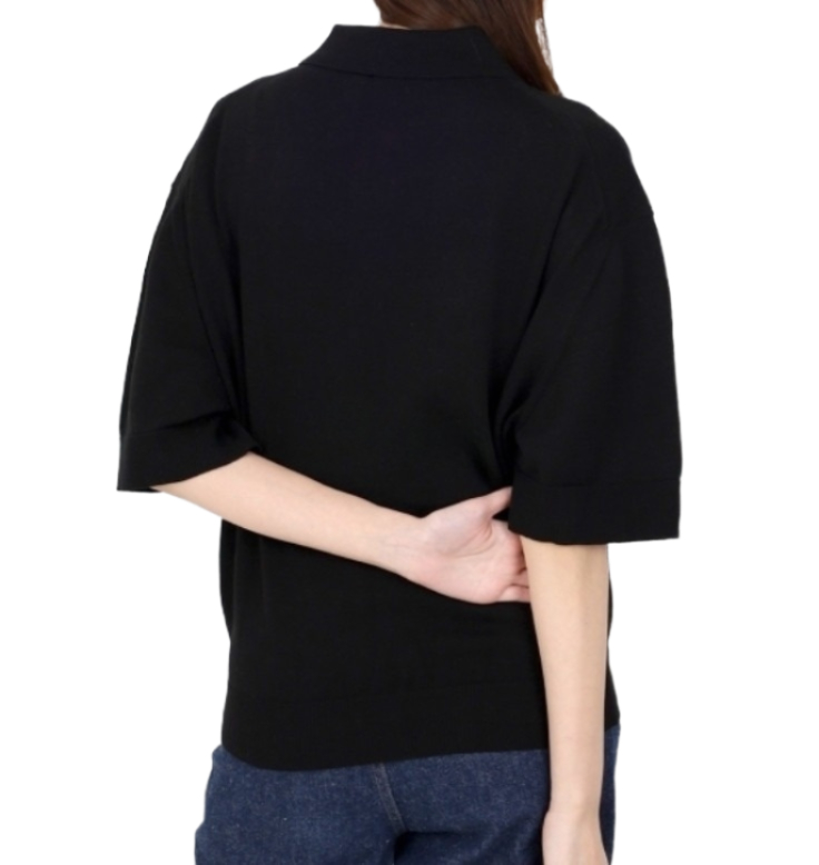 Knotted Short Sleeve Polo Jumper
