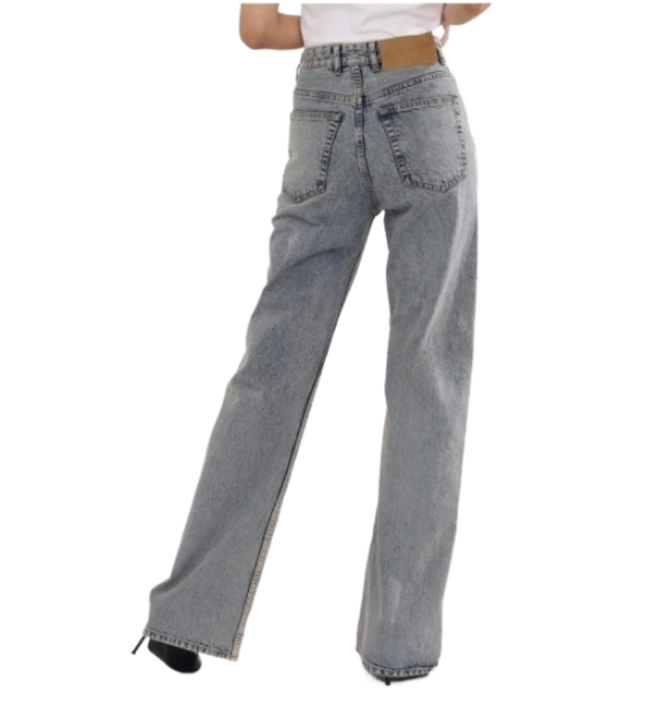 Two-tone denim jeans