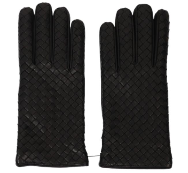 Intrecciato leather gloves