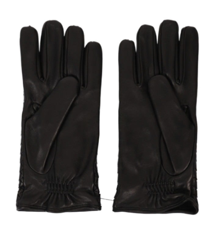 Intrecciato leather gloves