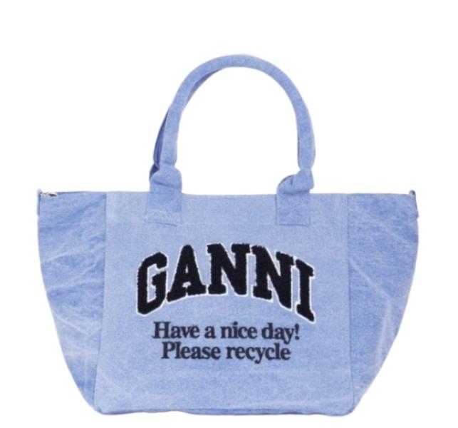 Washed Blue Small Shopper Bag