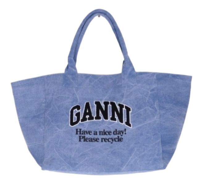 Blue Oversized Canvas Tote Bag