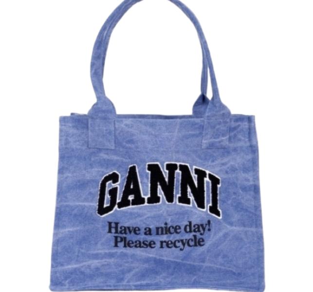 Washed Blue Large Canvas Tote Bag
