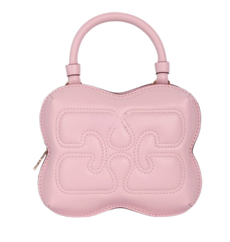 Pink small butterfly crossbody bag