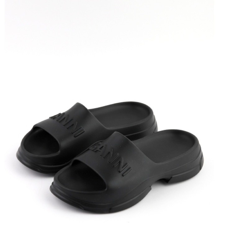 Black Pool Slide Sandals
