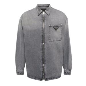 Zipper denim shirt