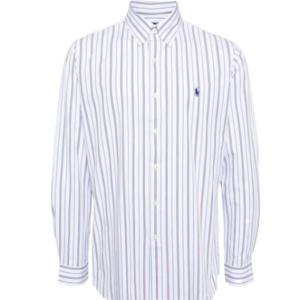 24FWPony Logo Embroidered Stripe Cotton Shirt