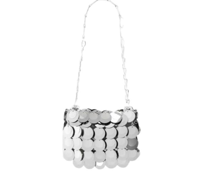 Silver Sparkle Disc Nano Bag