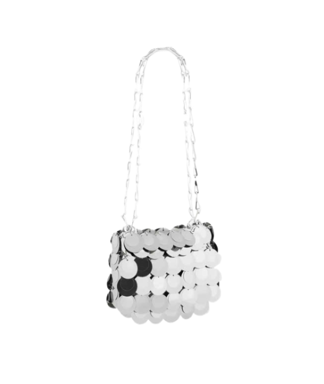 Silver Sparkle Disc Nano Bag