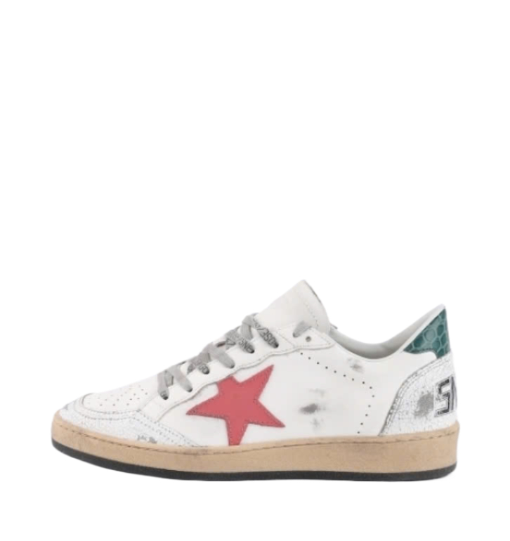 Bolstar Sneakers Red Star Crocodile Print Heel Crack Toe