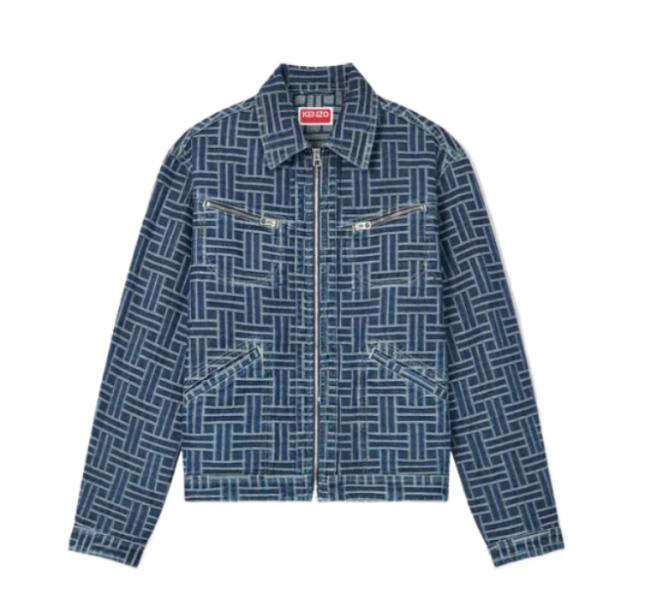 24FWWave Embroidery Trucker Denim Jacket