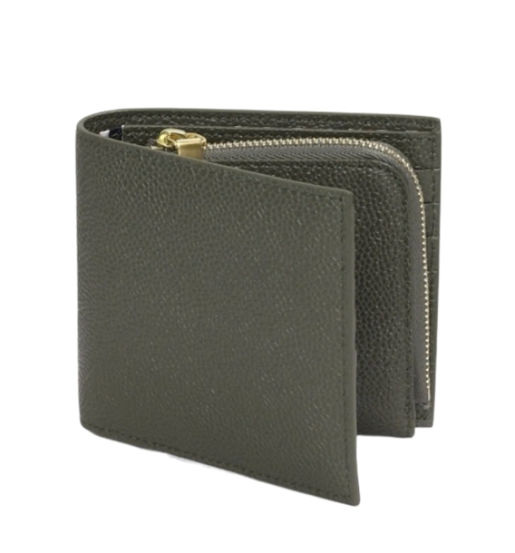 24FWRWB Tab Pebble Grain Zipper Coin Pocket Bifold Wallet