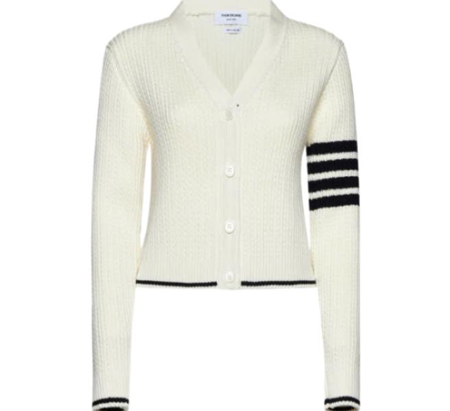 24FWMerino Wool 4-Bar Crop Cardigan