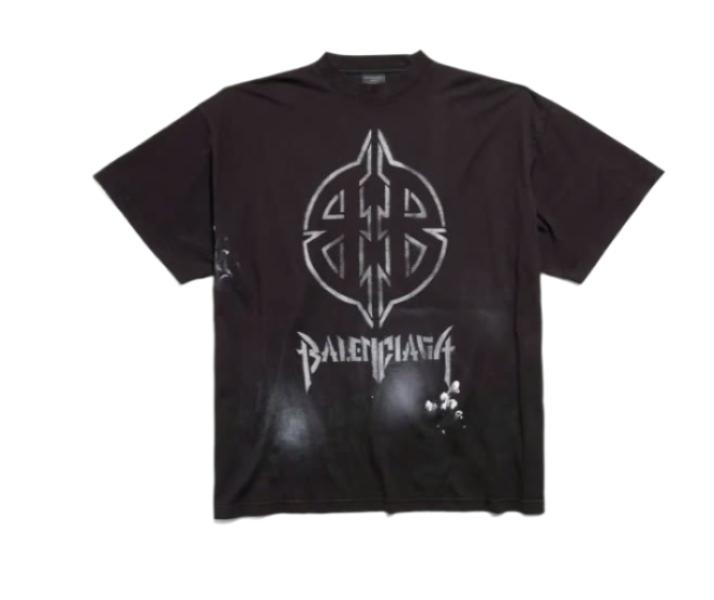 Metal Bb Stencil Oversized T-Shirt