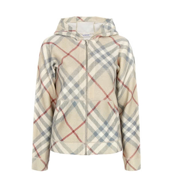 IDS 24FW Pale Stone Check Wool Hooded Zip-up Jacket