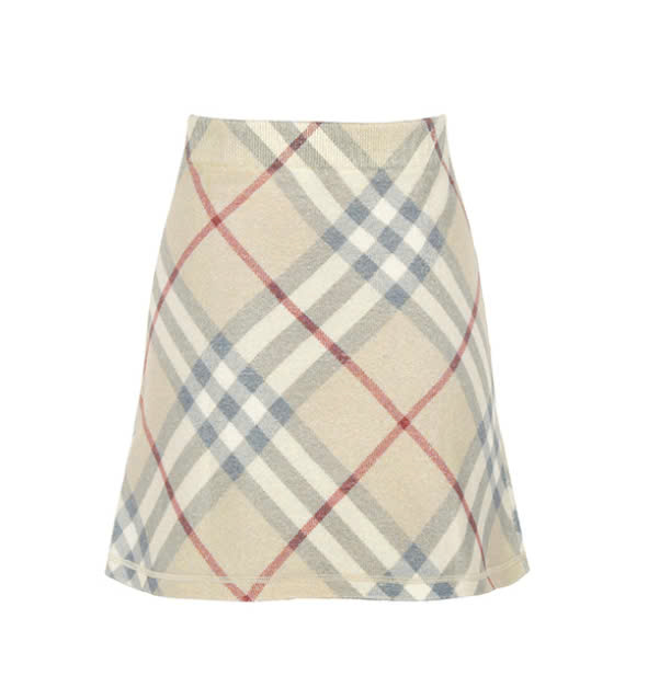 KIDS 24FW Pale Stone Check Wool Skirt