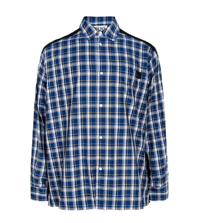 Blue Check Fleece Back Shirt