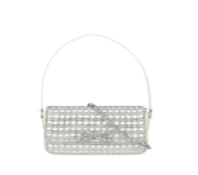 Crystal Bow Embellished Shoulder Bag