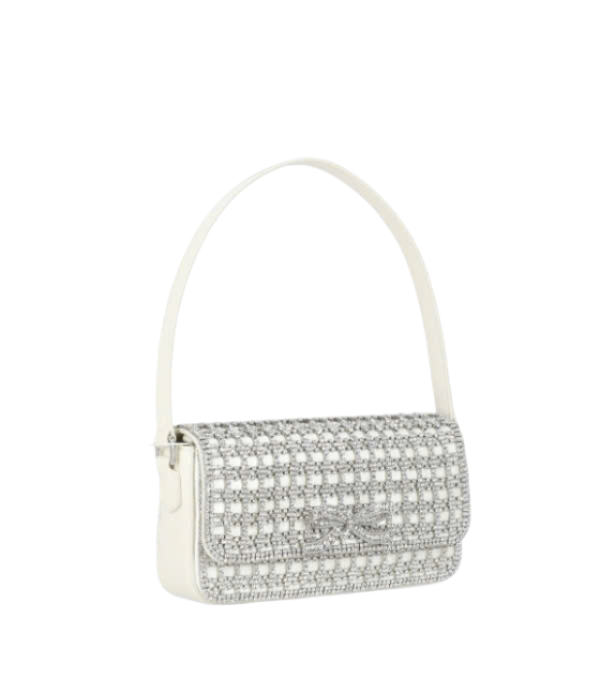 Crystal Bow Embellished Shoulder Bag