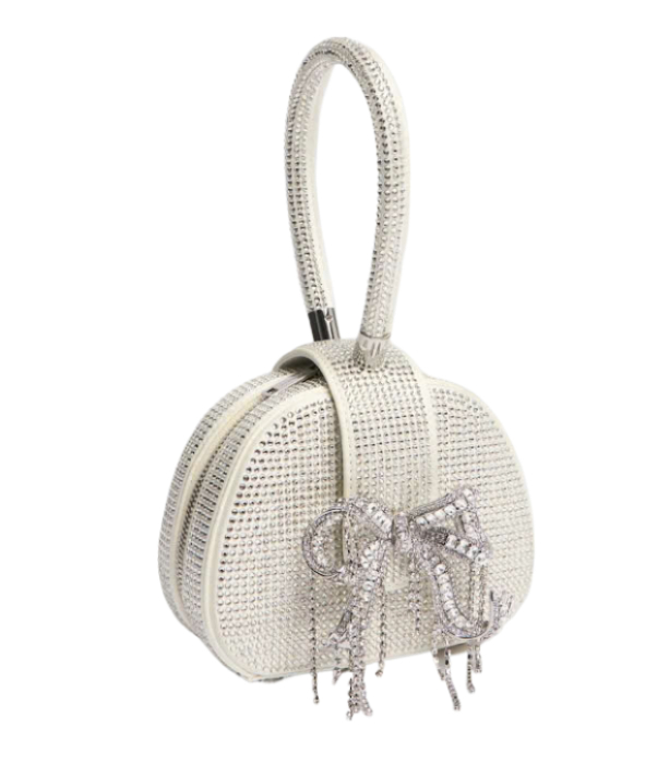 Rhinestone Embellished Bow Tote Bag