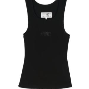 Number logo cotton blend tank top