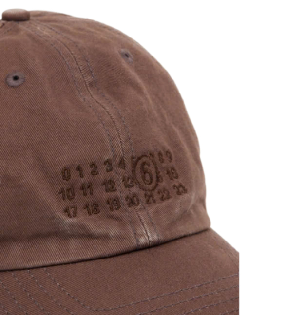 Numbering logo embroidered cotton ball cap