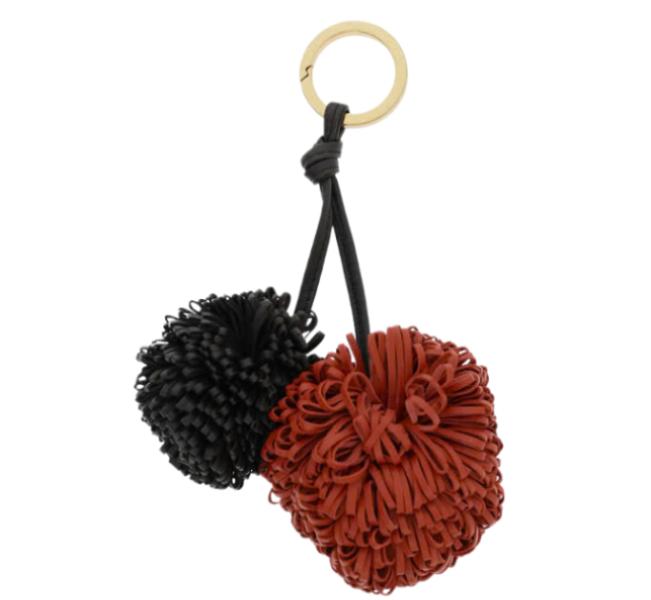 Pom Pom Leather Keyring