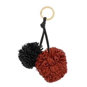 Pom Pom Leather Keyring