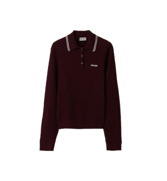 cotton jersey polo sweater