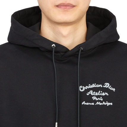 Dior Logo Atelier Men's Hoodie Long Sleeve Raised Sweatshirt 