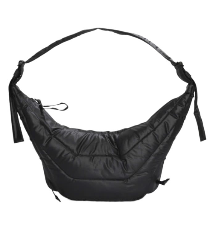 Lemaire Medium Soft Game Bag WR Coated Cotton Ash Black