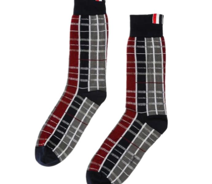 24FWHunting Tartan Check Jacquard Mid Calf Socks 