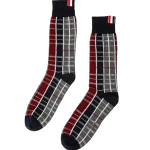 24FWHunting Tartan Check Jacquard Mid Calf Socks 