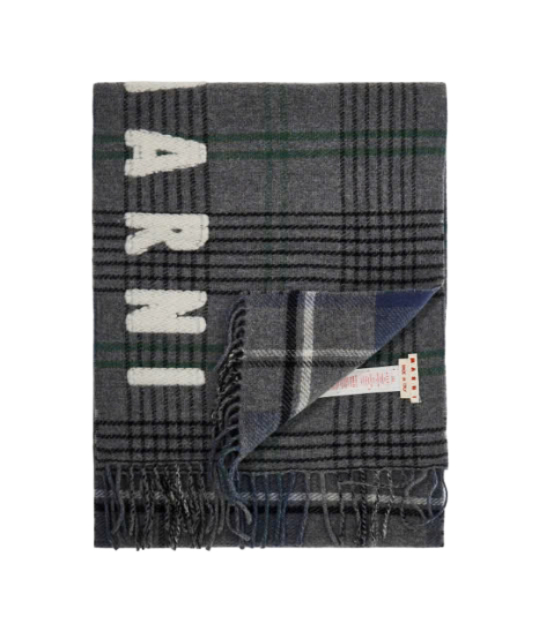 Double check wool scarf