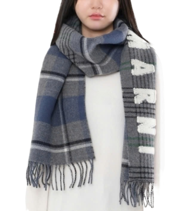 Double check wool scarf