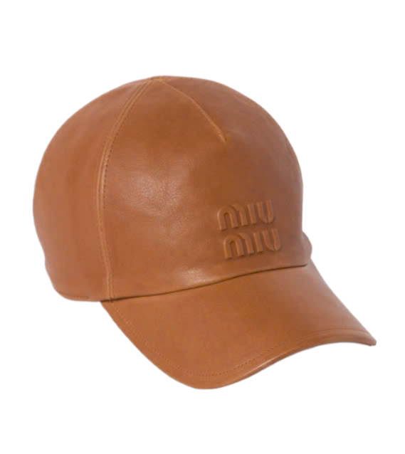 Nappa leather baseball cap