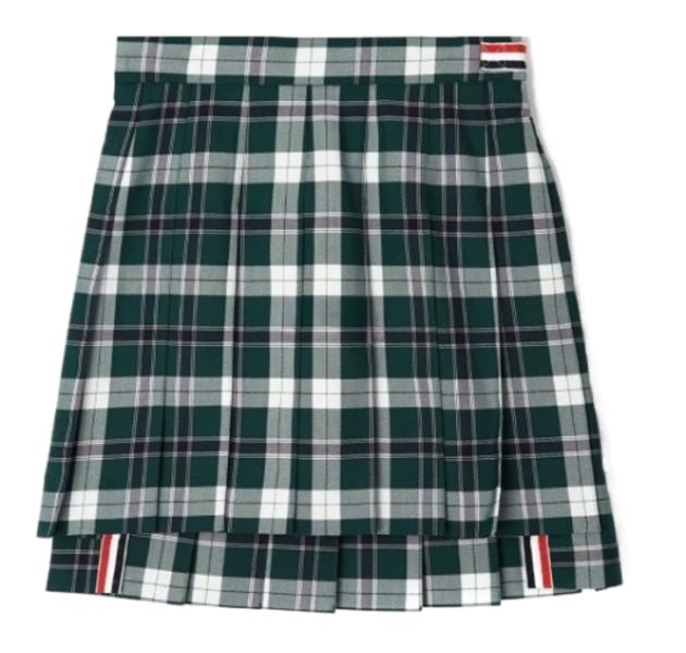 Tartan Twill Pleated Mini Skirt