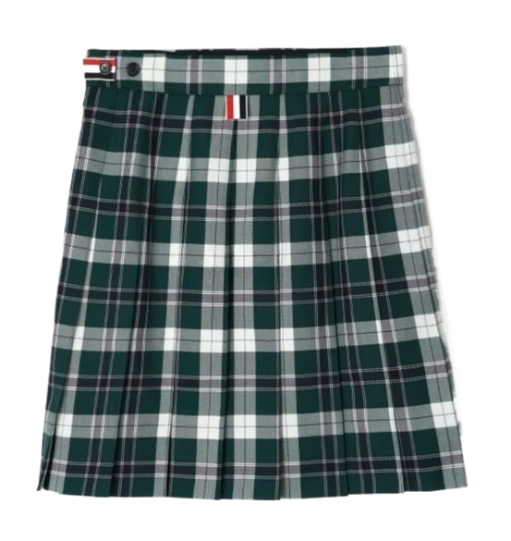 Tartan Twill Pleated Mini Skirt