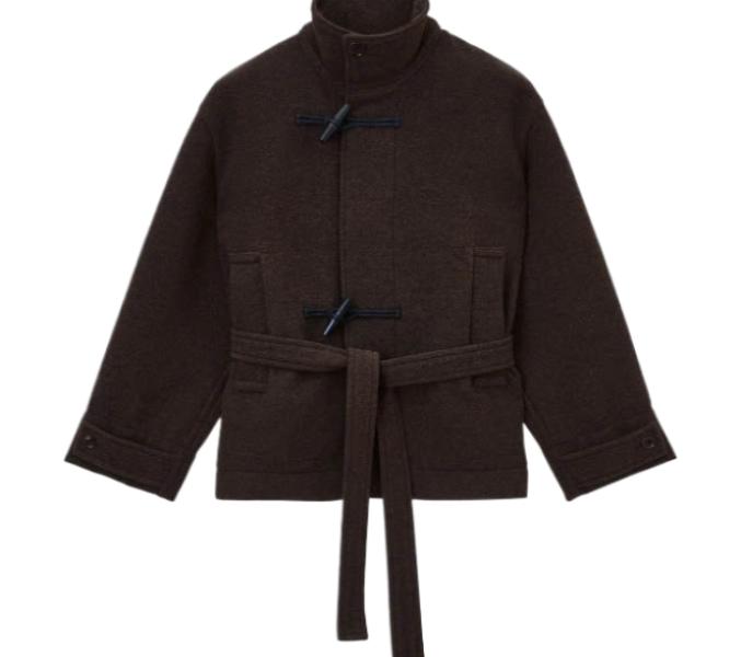 24FWSHORT BATHROBE DUFFLE COAT WITH CONTRAST STITCH