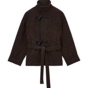 24FWSHORT BATHROBE DUFFLE COAT WITH CONTRAST STITCH