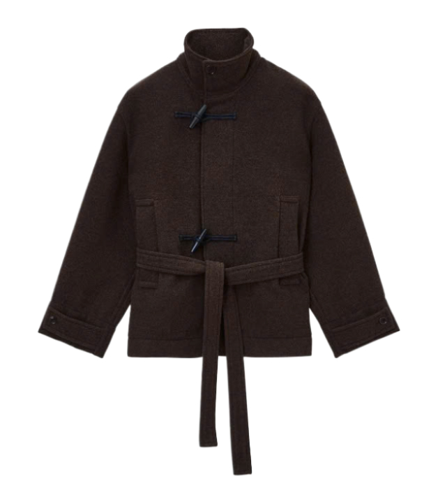 24FWSHORT BATHROBE DUFFLE COAT WITH CONTRAST STITCH